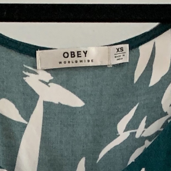 OBEY Worldwide Women's Calico Button Front Mini Dress, size xs - Picture 5 of 6